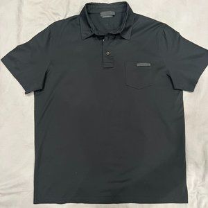 Prada Milano Men's 100% Cotton Polo Shirt with Front Pocket/Logo